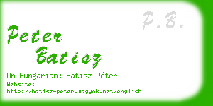 peter batisz business card